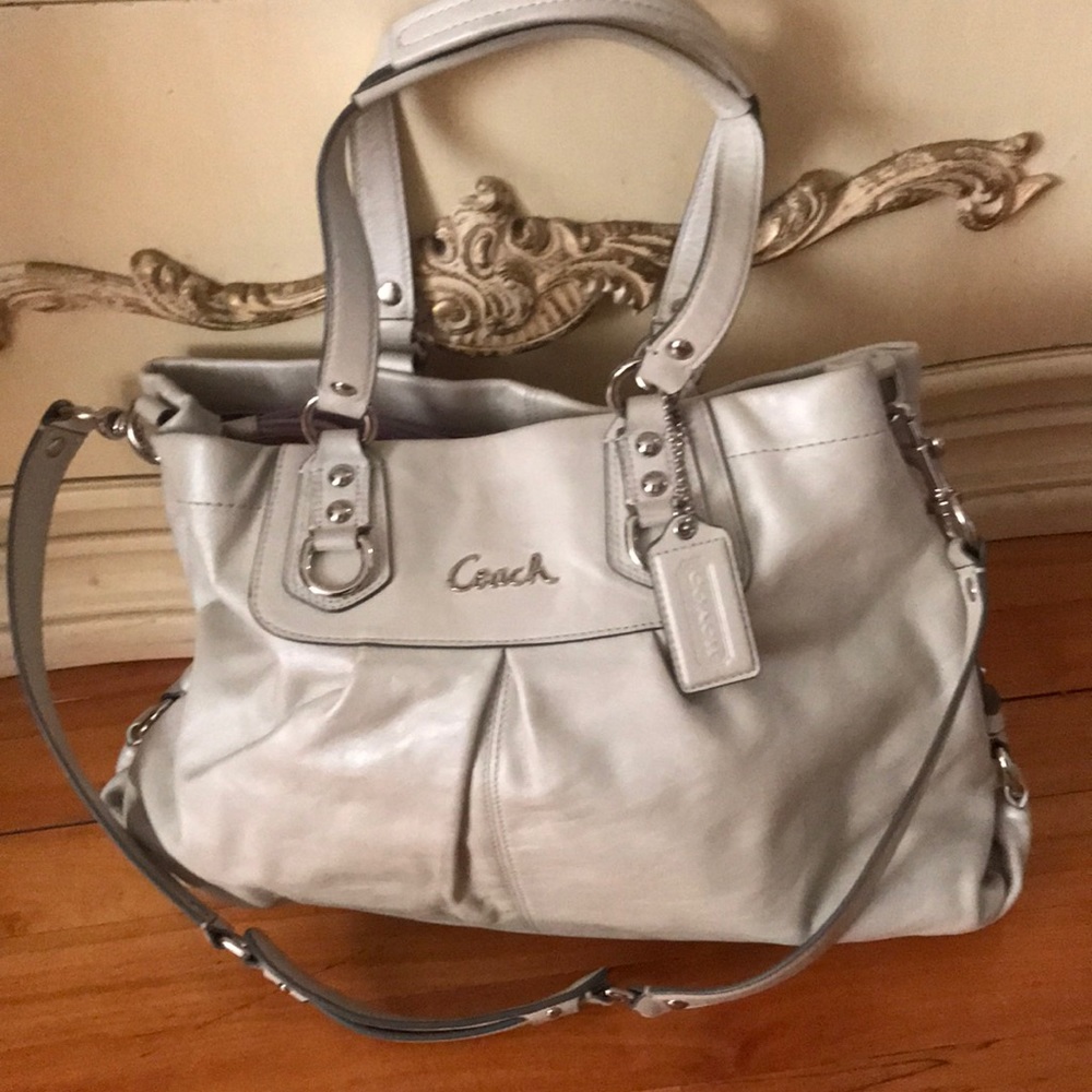 Coach leather crossbody tote bag
